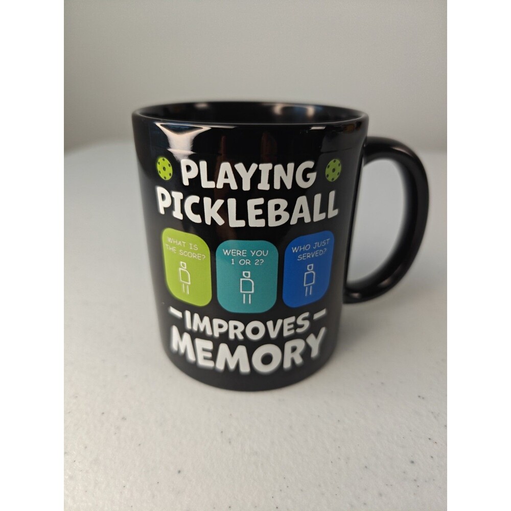 Funny Pickleball Improves Memory Coffee Tea Mug